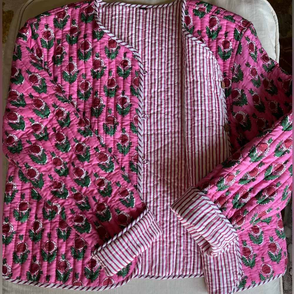 Quilted cropped jacket (reversible)